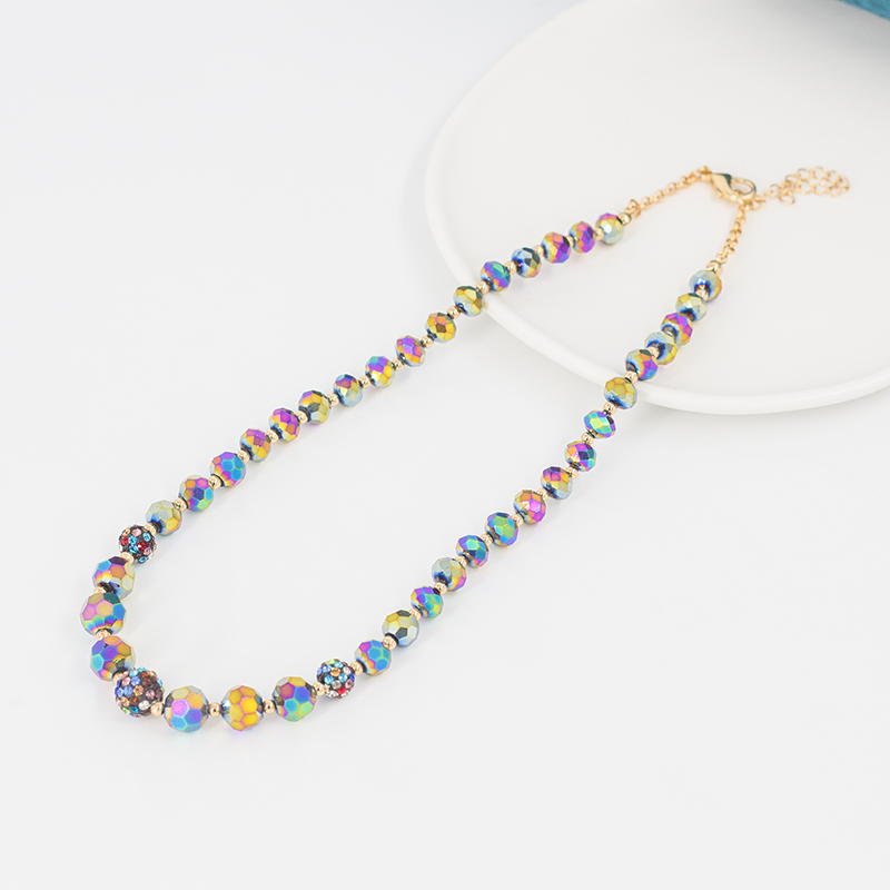 Fashion Geometric Beaded Artificial Crystal Gold Plated Women's Necklace 1 Piece display picture 4