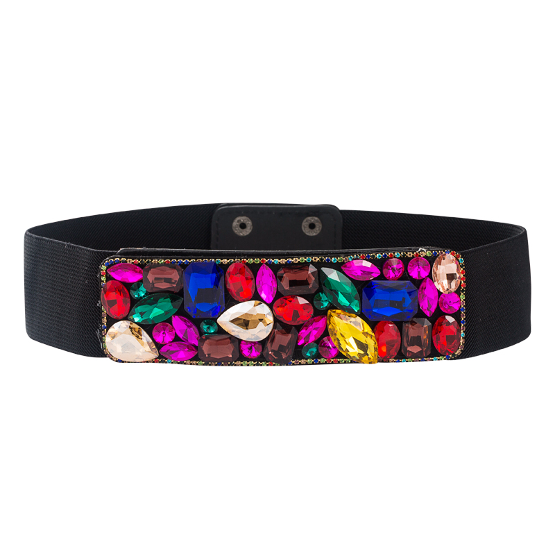 Fashion Geometric Colorful Cloth Inlay Rhinestones Women's Corset Belts display picture 9