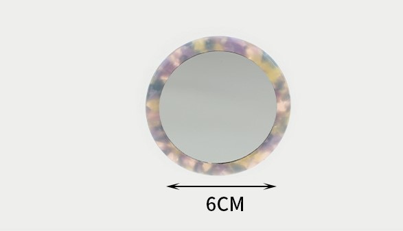Simple Acetate Color Small Portable Round Makeup Mirror display picture 3