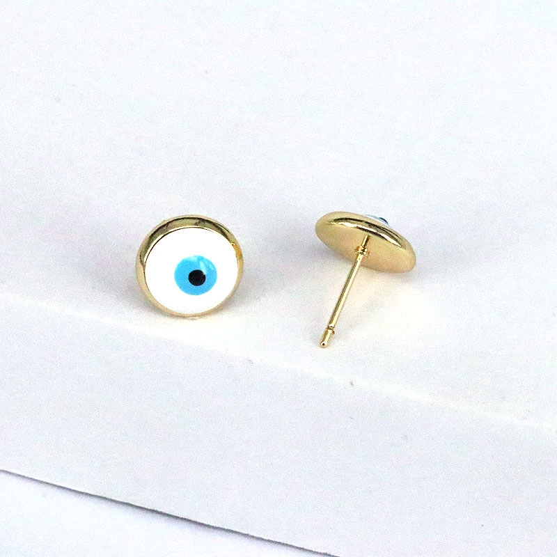 Fashion Round Eye Copper Enamel Gold Plated Ear Studs 1 Pair display picture 8