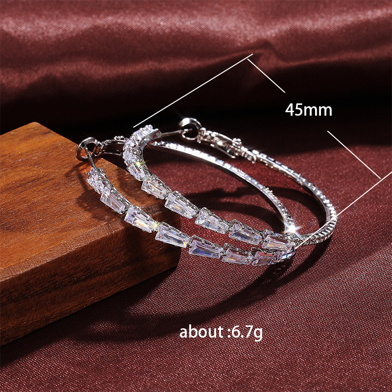 Mode Geometrisch Kupfer Überzug Künstlicher Diamant Reif Ohrringe 1 Paar display picture 9