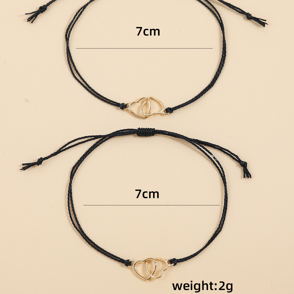 Simple Style Heart Shape Rope Knitting Women's Bracelets 2 Pieces display picture 5