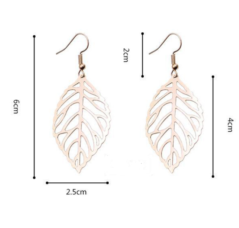 1 Pair Simple Style Leaves Hollow Out Alloy Ear Hook display picture 4