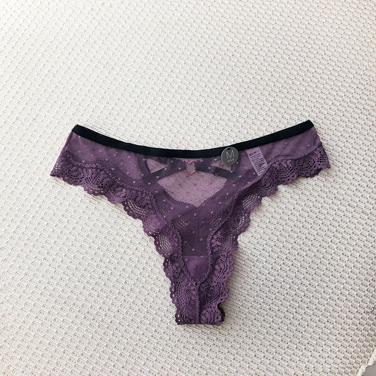 Solid Color Nylon Spandex Comfort Low Waist Thong Panties display picture 5