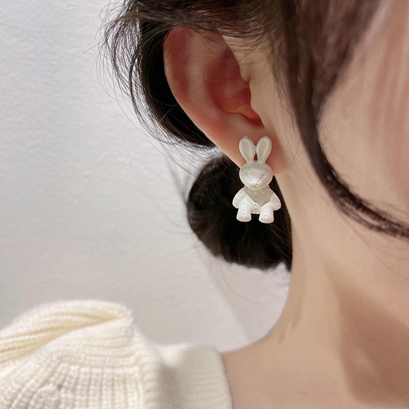 Cute Rabbit Alloy Plating Women's Ear Studs 1 Pair display picture 1
