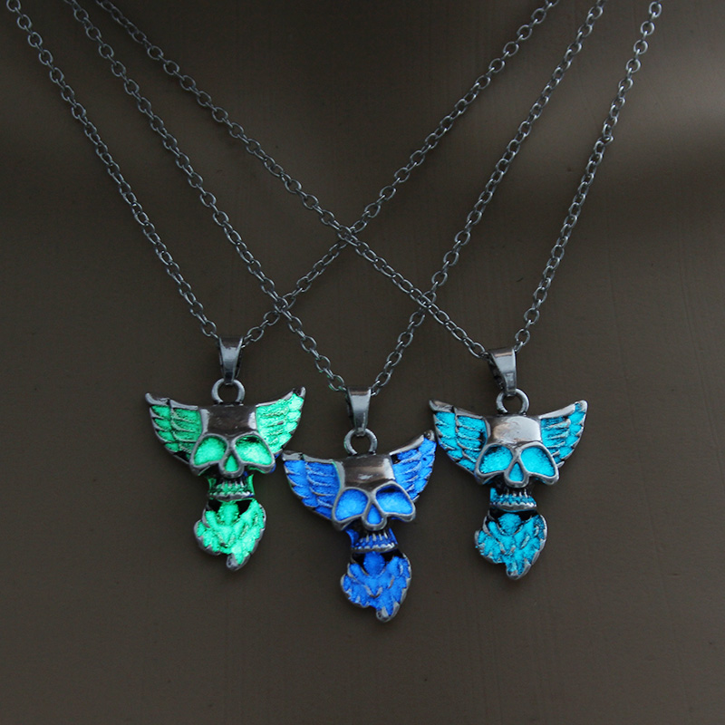 Retro Skull Alloy Luminous Women's Men's Necklace 1 Piece display picture 20