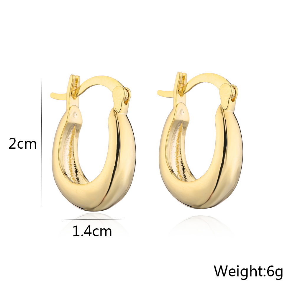 Mode Geometrisch Kupfer Vergoldet Reif Ohrringe 1 Paar display picture 4