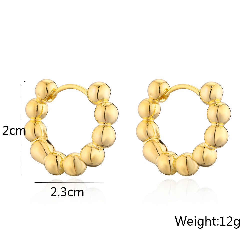 Fashion Circle Copper Gold Plated Hoop Earrings 1 Pair display picture 4