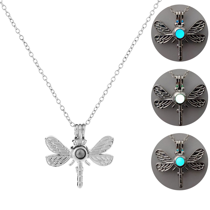 Retro Dragonfly Alloy Luminous Women's Men's Pendant Necklace 1 Piece display picture 18