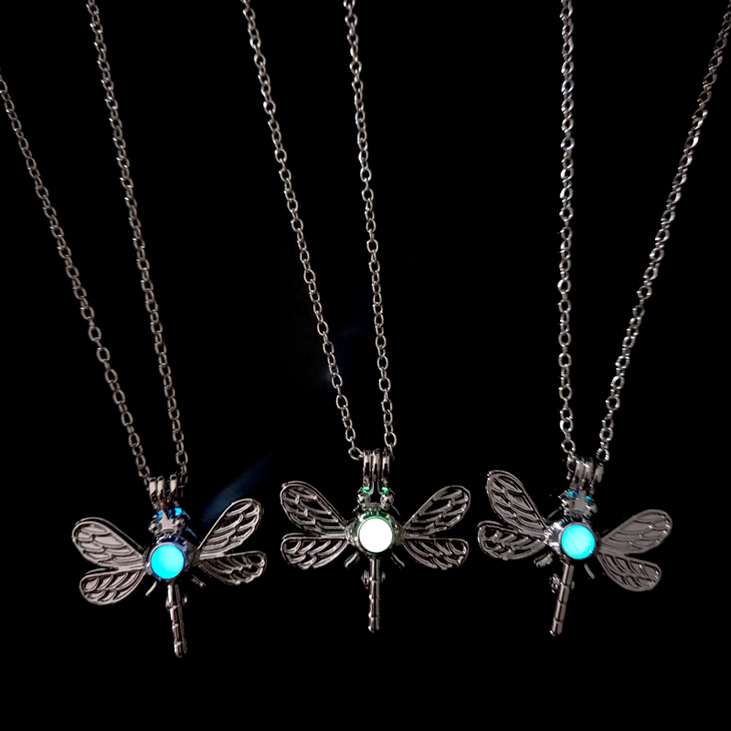 Retro Dragonfly Alloy Luminous Women's Men's Pendant Necklace 1 Piece display picture 17