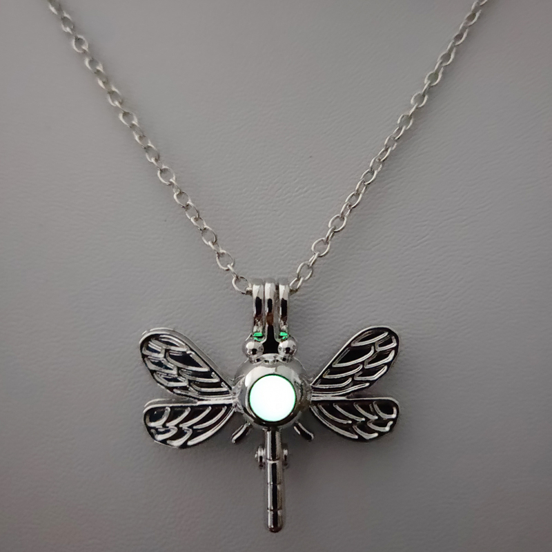 Retro Dragonfly Alloy Luminous Women's Men's Pendant Necklace 1 Piece display picture 24