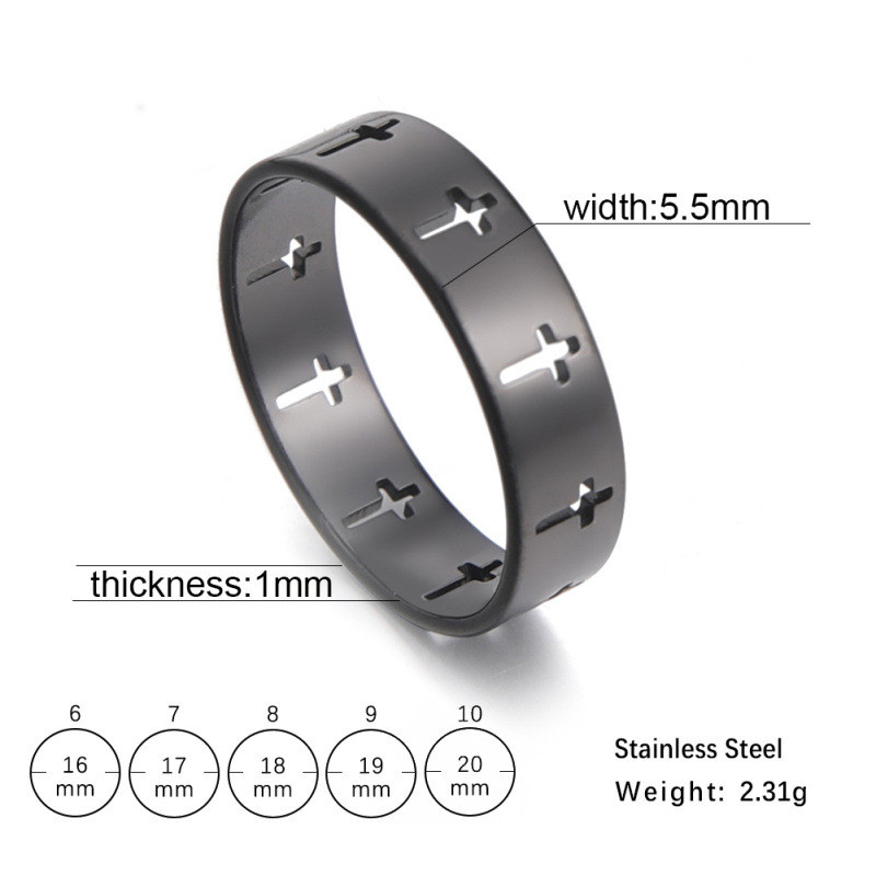 Fashion Geometric Cross Titanium Steel Polishing Rings display picture 1