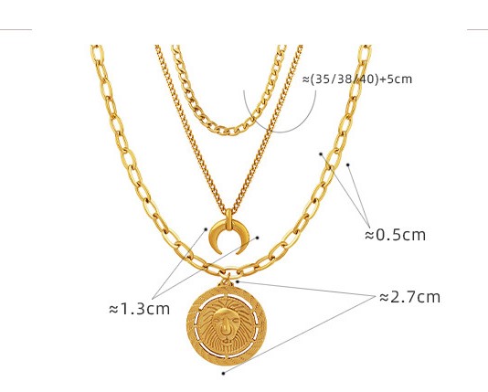 Simple Style Geometric Moon Titanium Steel Plating Layered Necklaces display picture 5