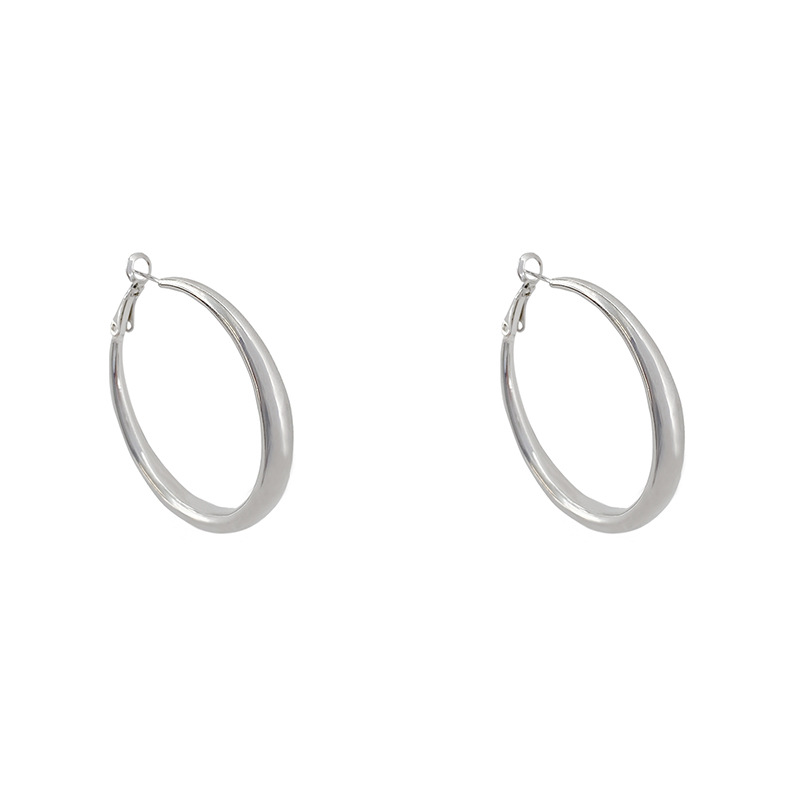 Simple Style Circle Alloy Plating Women's Hoop Earrings 1 Pair display picture 1