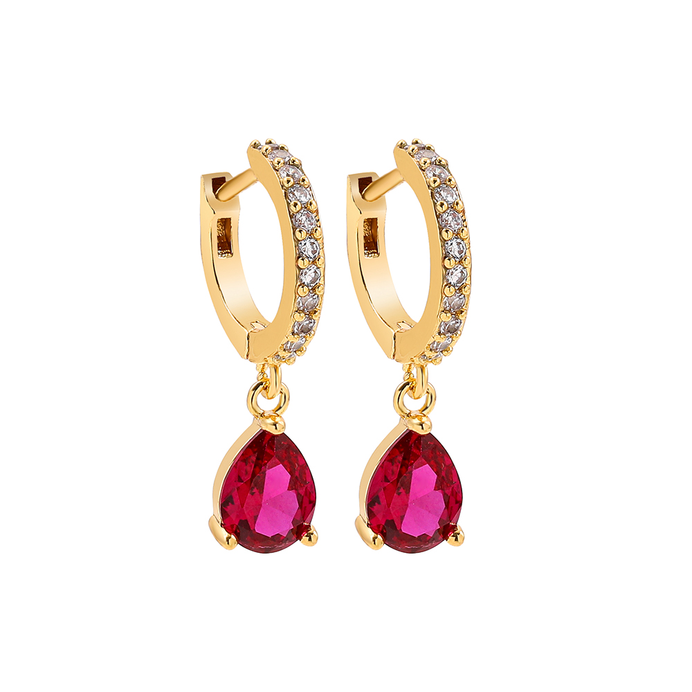 1 Pair Simple Style Shiny Star Water Droplets Plating Inlay Alloy Acrylic Rhinestones Drop Earrings display picture 2