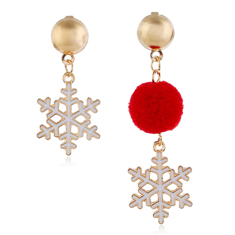 Fashion Santa Claus Gloves Snowflake Alloy Enamel Plating Women's Drop Earrings 1 Pair display picture 3