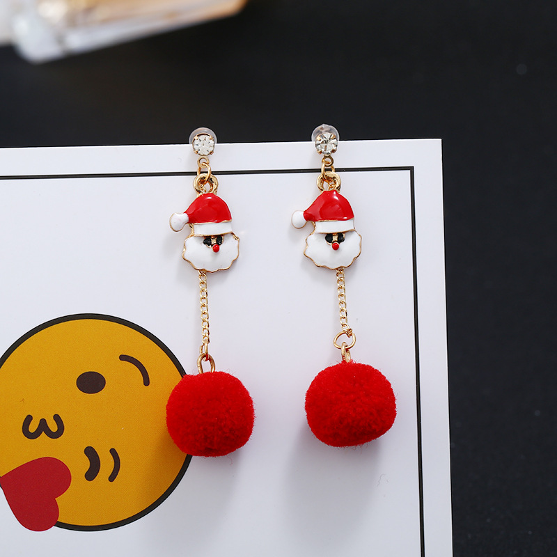 Fashion Crutch Hairball Alloy Plating Artificial Diamond Women's Drop Earrings 1 Pair display picture 5