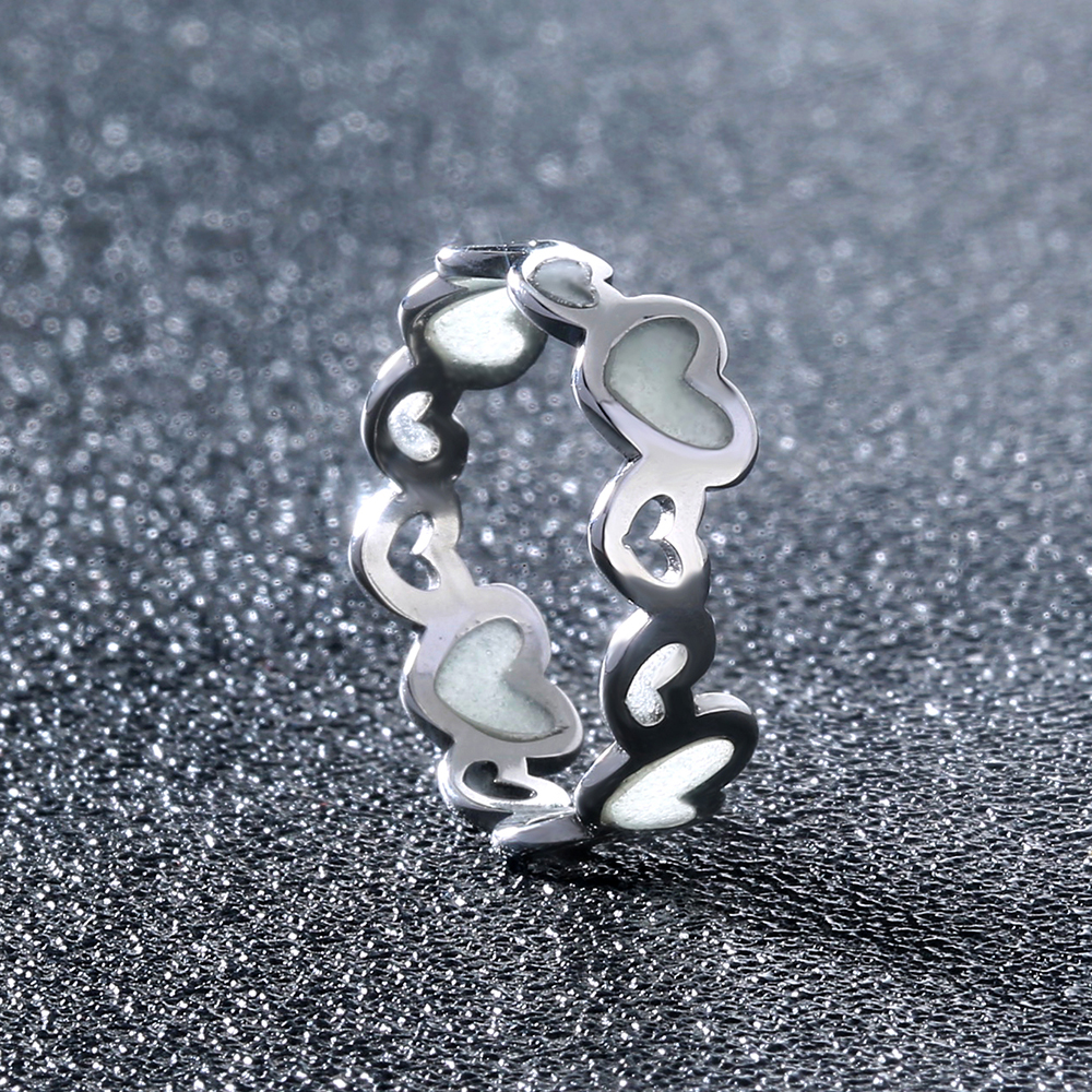 Sweet Heart Shape Butterfly Stainless Steel Zircon Rings In Bulk display picture 2