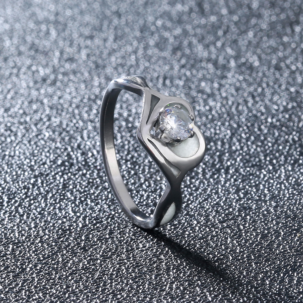 Sweet Heart Shape Butterfly Stainless Steel Zircon Rings In Bulk display picture 6