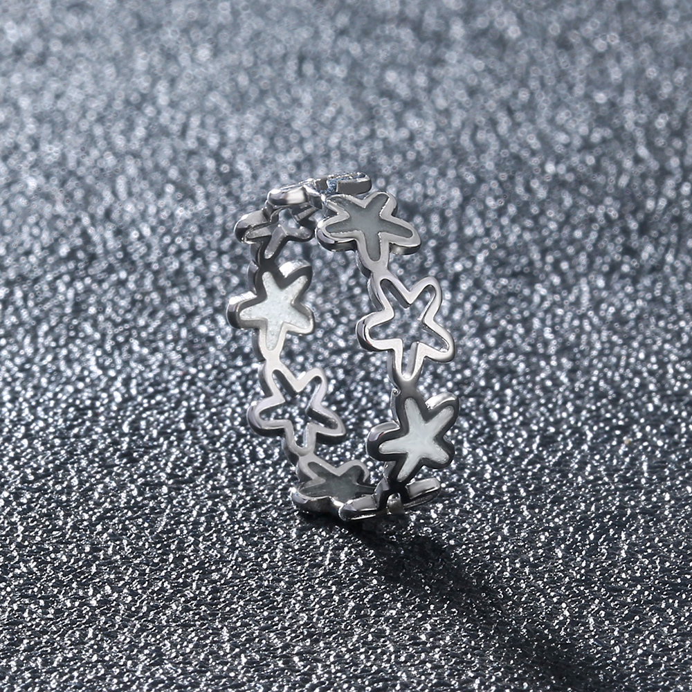 Sweet Heart Shape Butterfly Stainless Steel Zircon Rings In Bulk display picture 18