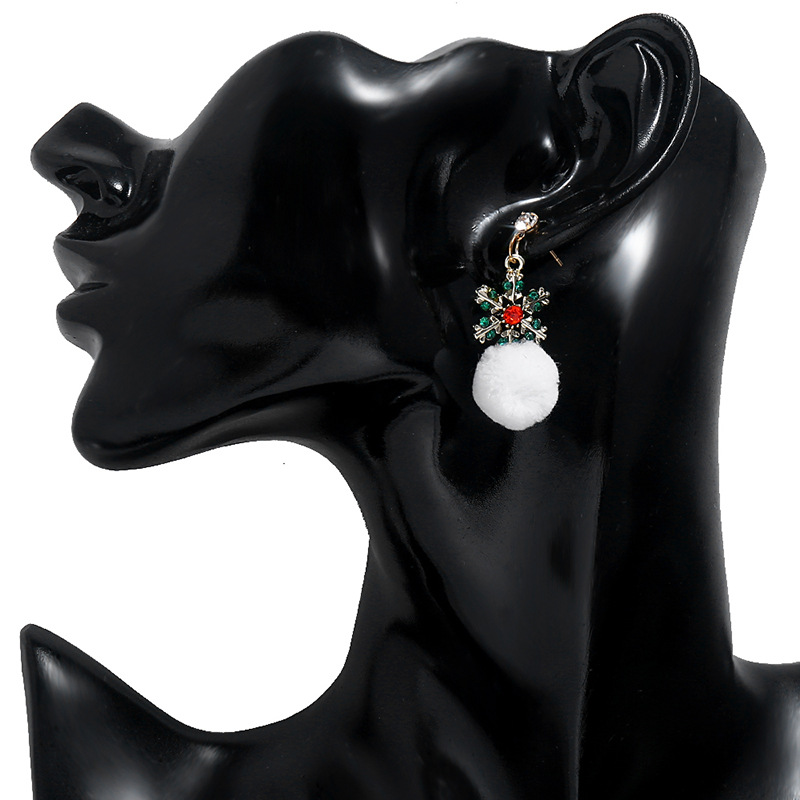 Fashion Santa Claus Snowflake Boots Alloy Enamel Plating Zircon Drop Earrings 1 Pair display picture 3