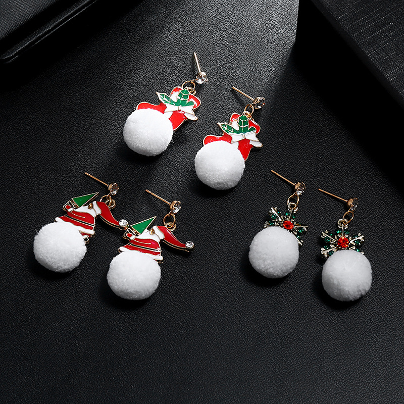 Fashion Santa Claus Snowflake Boots Alloy Enamel Plating Zircon Drop Earrings 1 Pair display picture 6