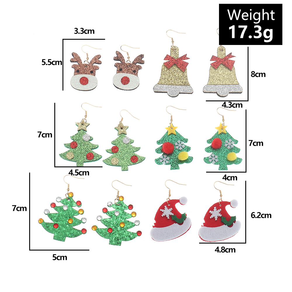 Fashion Christmas Tree Bell Cloth Fabric Women's Drop Earrings 1 Pair display picture 1