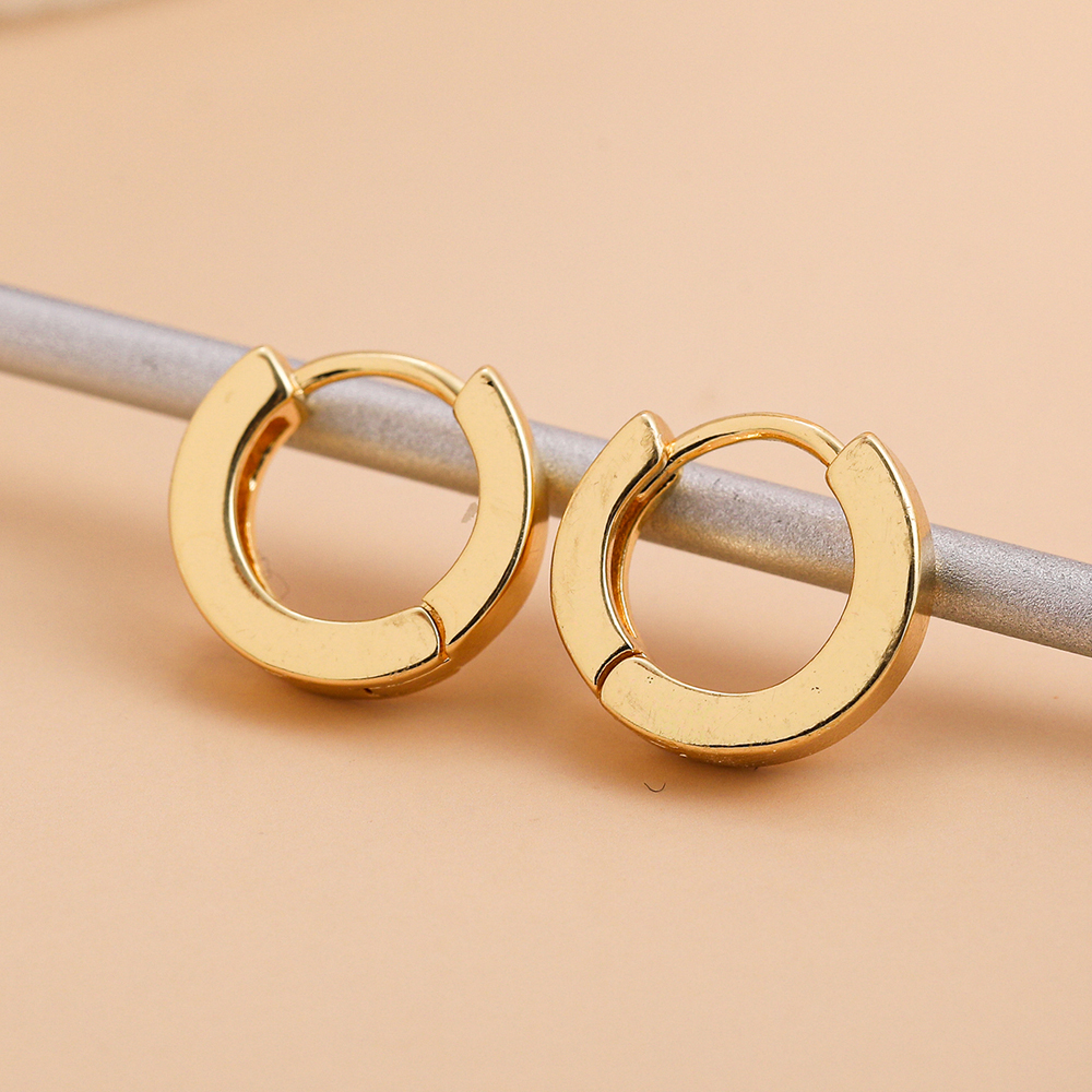 Simple Style Circle Alloy Plating Unisex Hoop Earrings 1 Pair display picture 1