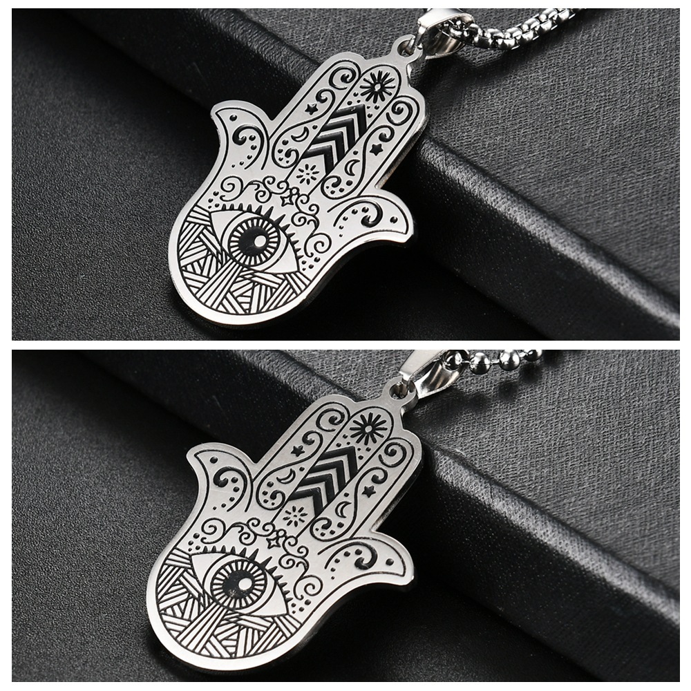 Hip-hop Eye Symbol Stainless Steel Carving Pendant Necklace 1 Piece display picture 7
