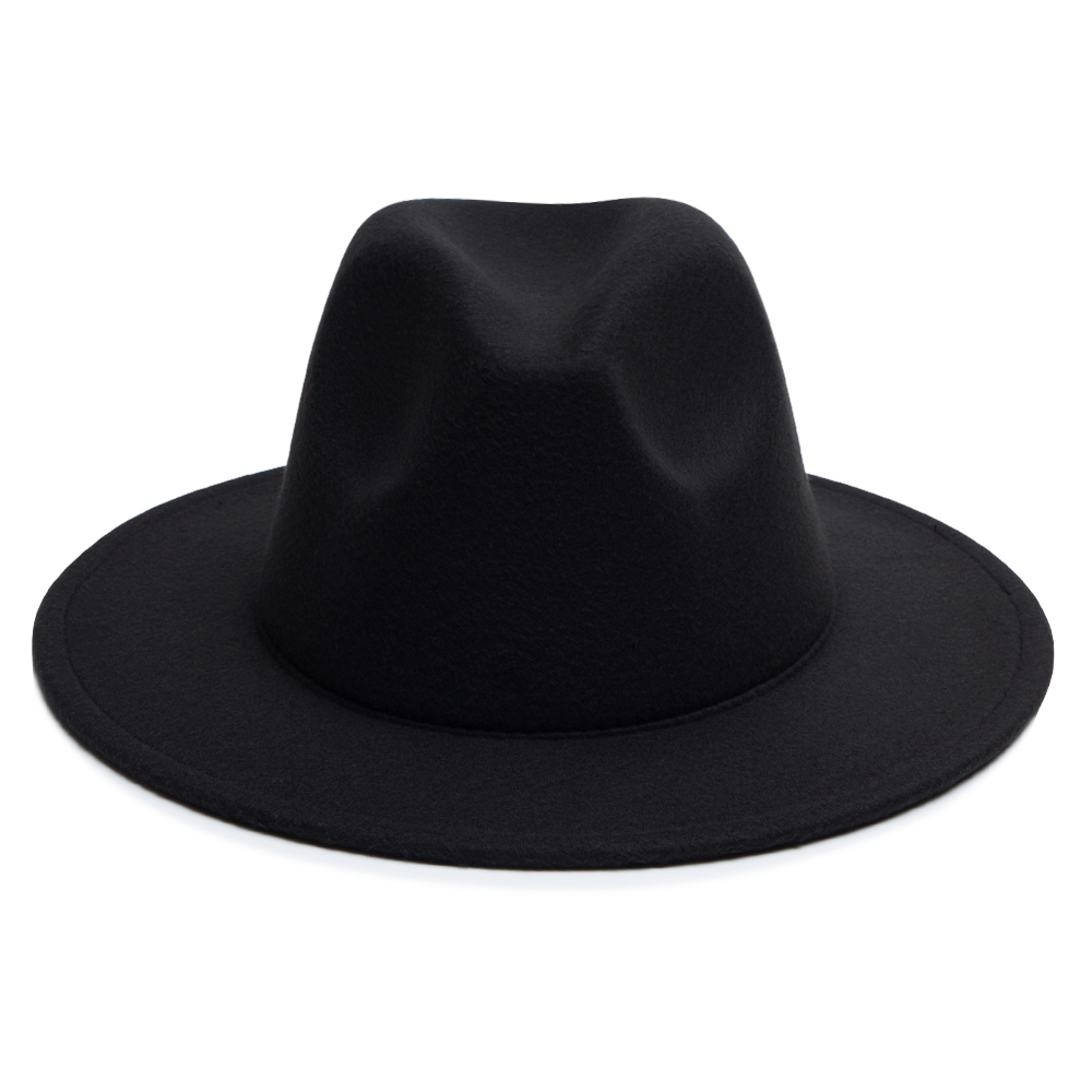 Unisex Simple Style Solid Color Sewing Big Eaves Fedora Hat display picture 7