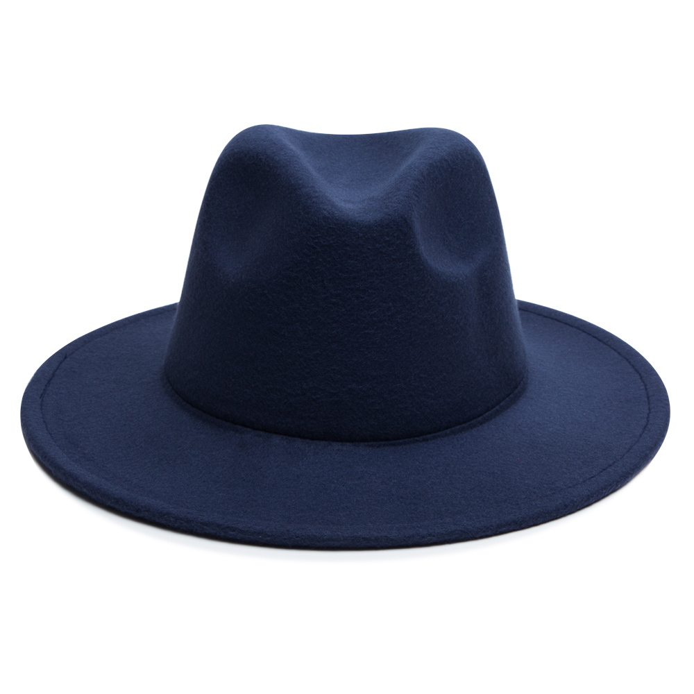 Unisex Simple Style Solid Color Sewing Big Eaves Fedora Hat display picture 10
