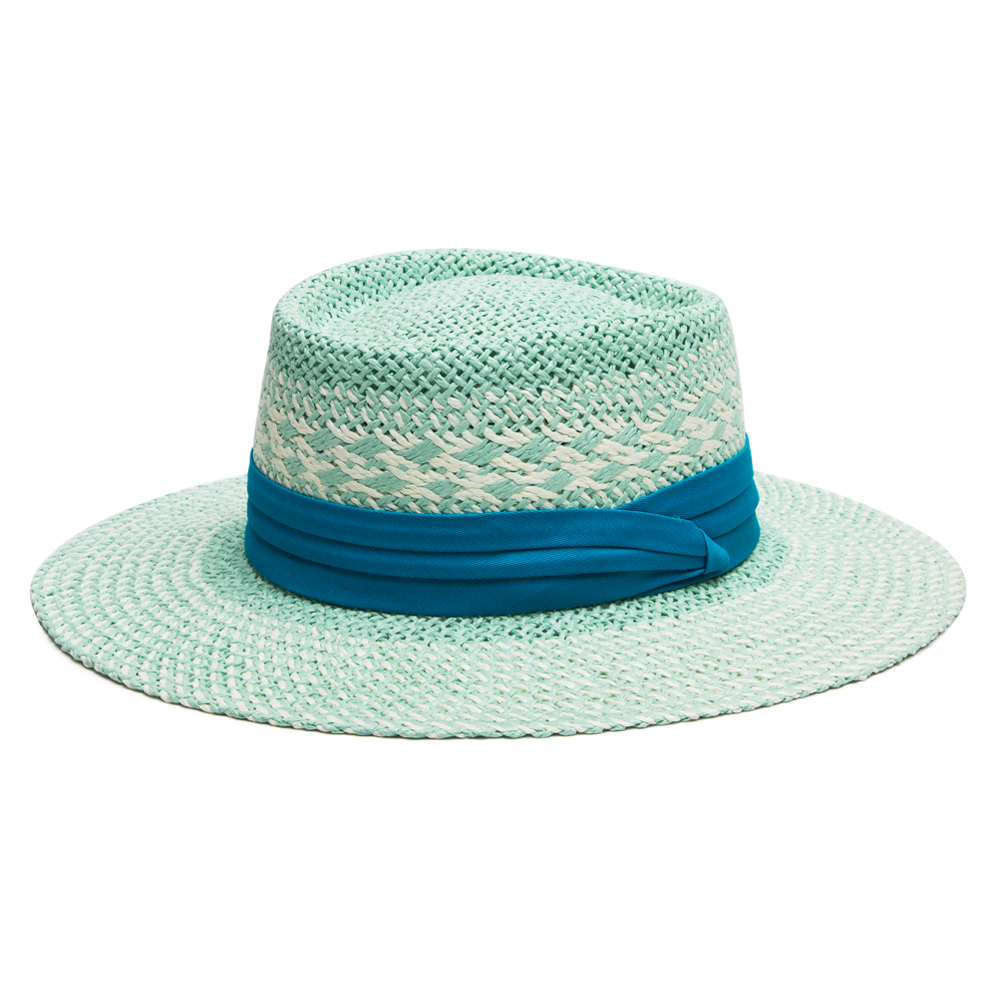 Unisex Simple Style Color Block Braid Big Eaves Straw Hat display picture 1