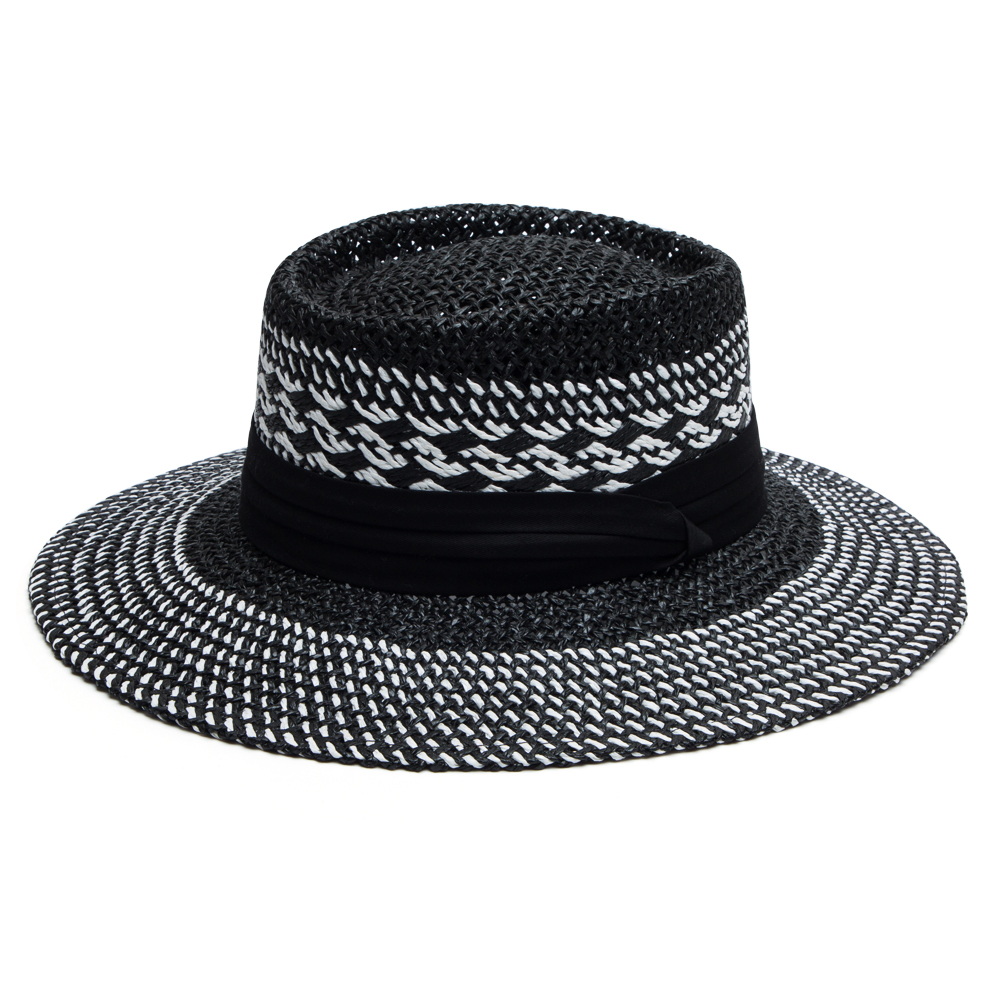Unisex Simple Style Color Block Braid Big Eaves Straw Hat display picture 3