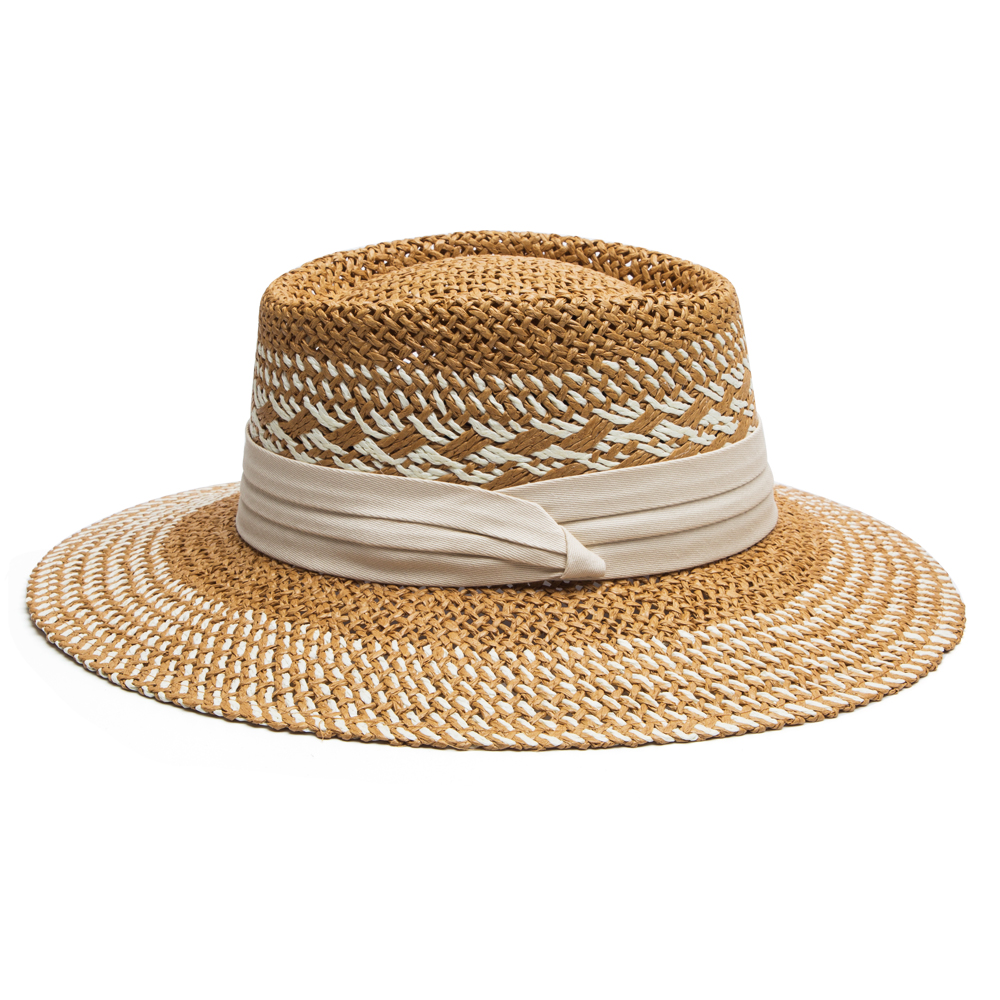 Unisex Simple Style Color Block Braid Big Eaves Straw Hat display picture 4