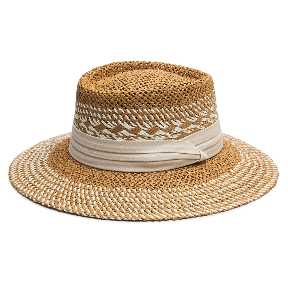 Unisex Simple Style Color Block Braid Big Eaves Straw Hat display picture 7
