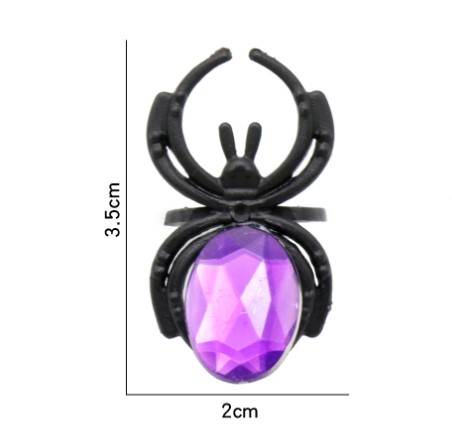 Halloween Plastic Toy Tricky Simulation Gem Spider Ring Color Random display picture 6