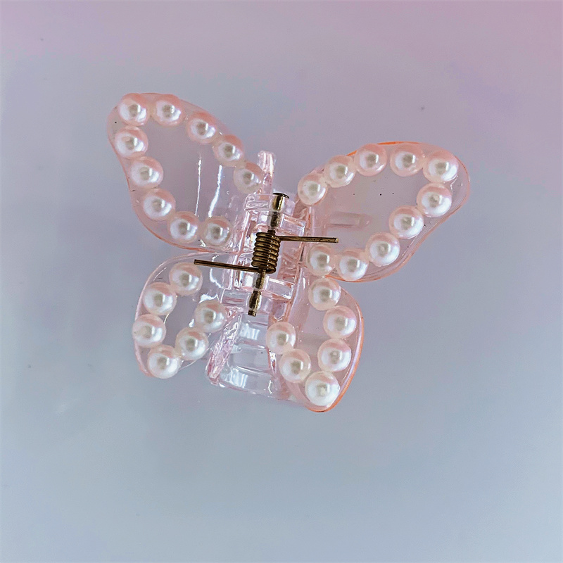 Fashion Flower Butterfly Arylic Plastic Resin Inlay Artificial Pearls Artificial Diamond Hair Claws 1 Piece display picture 3