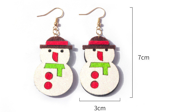 1 Pair Cute Christmas Hat Christmas Tree Santa Claus Pu Leather Earrings display picture 2