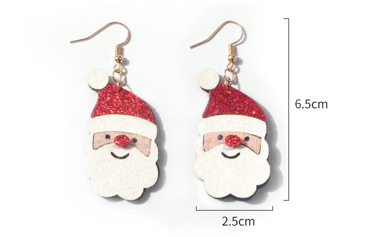 1 Paar Süß Weihnachtsmütze Weihnachtsbaum Weihnachtsmann Pu-leder Ohrringe display picture 1