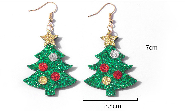 1 Pair Cute Christmas Hat Christmas Tree Santa Claus Pu Leather Earrings display picture 3