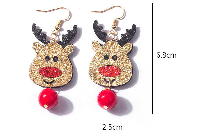 1 Pair Cute Christmas Hat Christmas Tree Santa Claus Pu Leather Earrings display picture 7