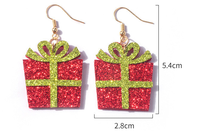 1 Pair Cute Christmas Hat Christmas Tree Santa Claus Pu Leather Earrings display picture 5