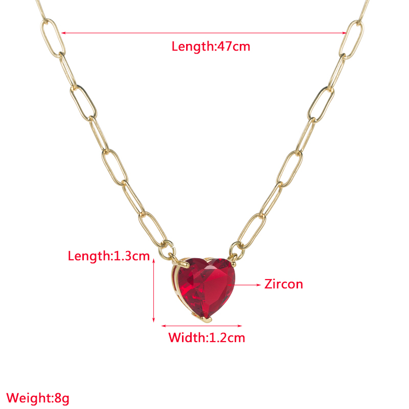 Lässig Herzform Kupfer Vergoldet Zirkon Halskette Mit Anhänger 1 Stück display picture 1