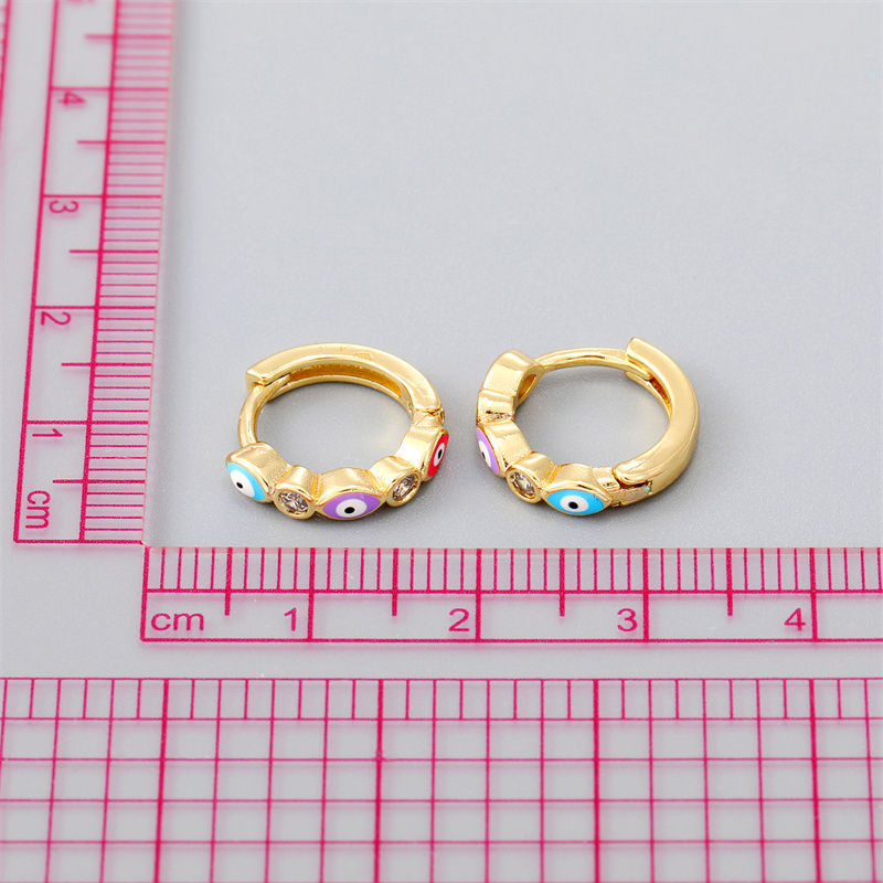 Fashion Eye Gold Plated Enamel Women's Earrings 1 Pair display picture 7