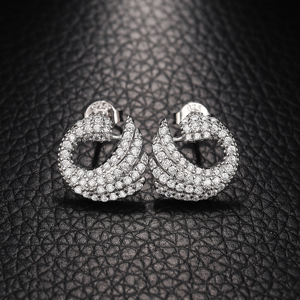 Mode Cygne Le Cuivre Placage Zircon Boucles D'oreilles 1 Paire display picture 6