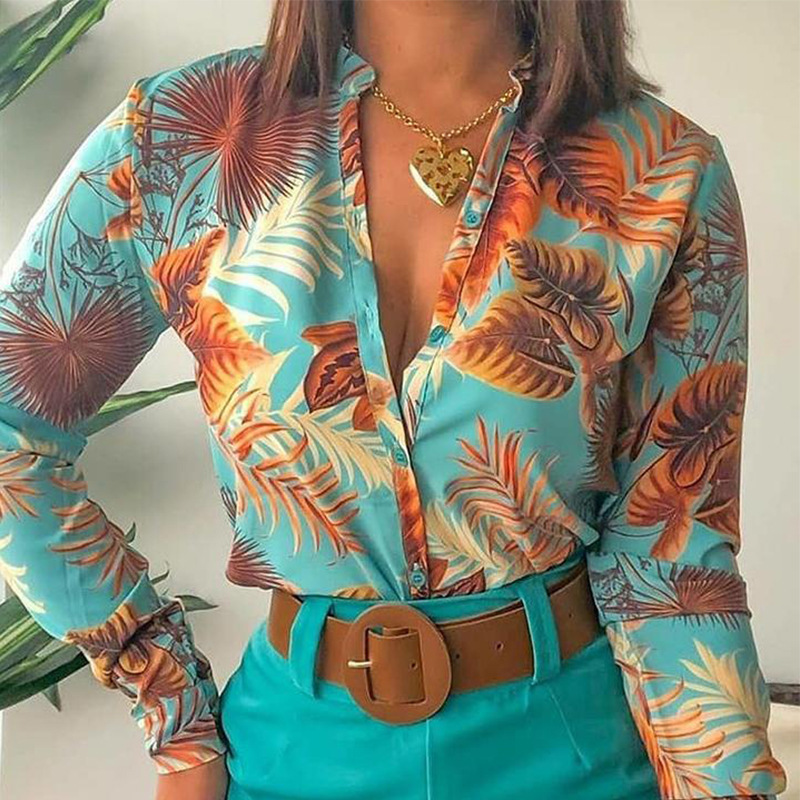 Women'S Blouse Long Sleeve Blouses Printing Vacation Printing Without Belt display picture 20