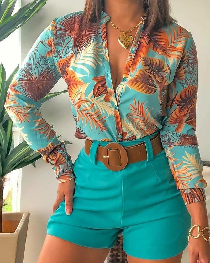 Women'S Blouse Long Sleeve Blouses Printing Vacation Printing Without Belt display picture 15
