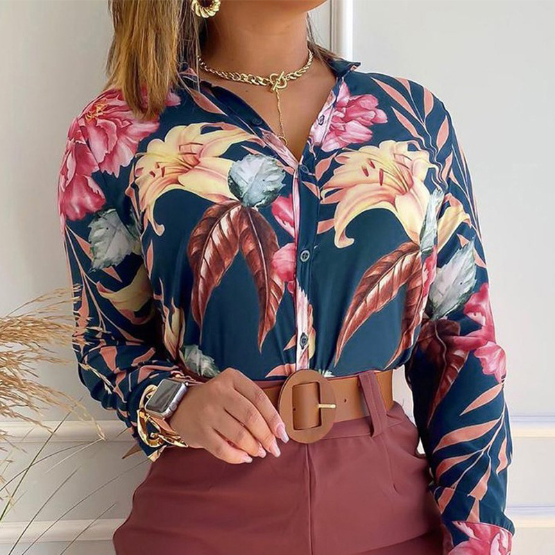 Women'S Blouse Long Sleeve Blouses Printing Vacation Printing Without Belt display picture 19