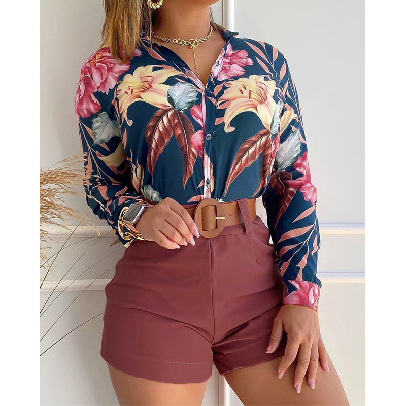 Women'S Blouse Long Sleeve Blouses Printing Vacation Printing Without Belt display picture 29