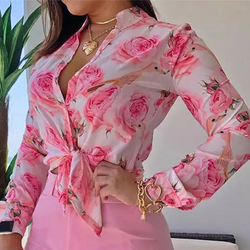 Women'S Blouse Long Sleeve Blouses Printing Vacation Printing Without Belt display picture 10